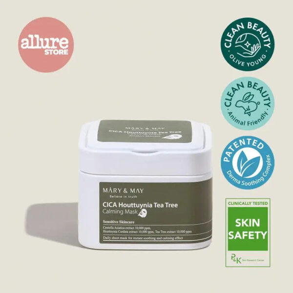 [MARY&MAY] Cica Houttuynia cordata Tea Tree Calming Mask Pack - 30 sheets - Enrapturecosmetics