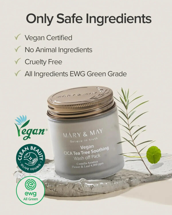 [MARY&MAY] Cica Tea Tree Soothing Vegan Wash Off Mask Pack 125g MARY&MAY