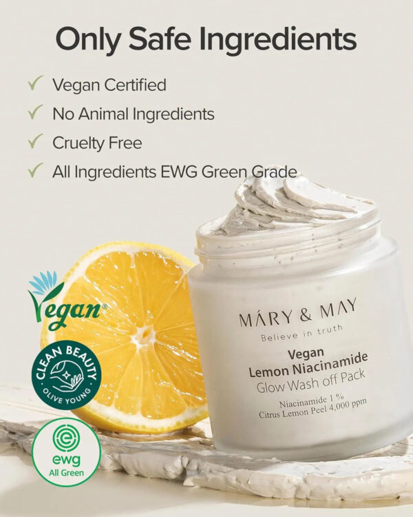 [MARY&MAY] Lemon Niacinamide Glow Wash Off Pack 125g - Enrapturecosmetics