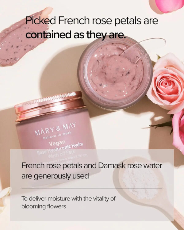 [MARY&MAY] Rose Hyaluronic Hydra Wash Off Pack 125g MARY&MAY