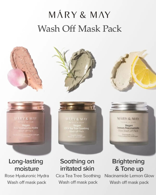 [MARY&MAY] Rose Hyaluronic Hydra Wash Off Pack 125g MARY&MAY